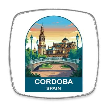 Cordoba Spain Vintage Travel Poster Art - Square fridge magnet - white - Front