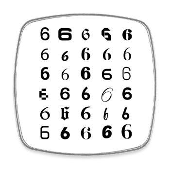 Typography 6 digit mosaic design - Square fridge magnet - white - Front