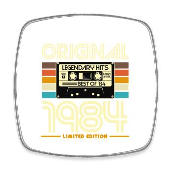 Originale limitierte Kassette von 1984 - Viereckiger Kühlschrankmagnet - Weiß - Vorne