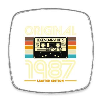 Original 1987 Hits Retro Cassette - Square fridge magnet - white - Front
