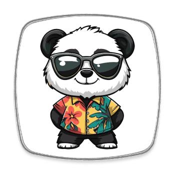 Vacances Panda Comic - Magnet carré - blanc - Devant