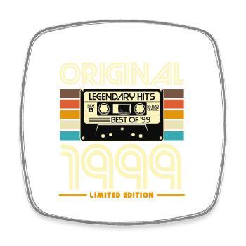 Original 1999 Retro Cassette T-shirt - Square fridge magnet - white - Front