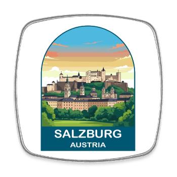 Art vintage de voyage Salzbourg Autriche - Magnet carré - blanc - Devant