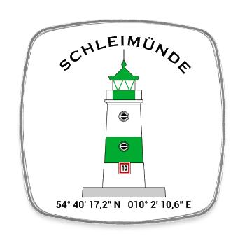 Leuchtturm Schleimünde - Segeln Nordsee Ostsee - Viereckiger Kühlschrankmagnet - Weiß - Vorne