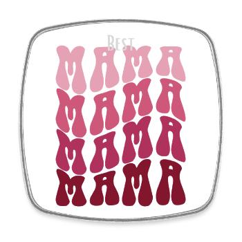 Best Mama Pattern Mosaic - Square fridge magnet - white - Front