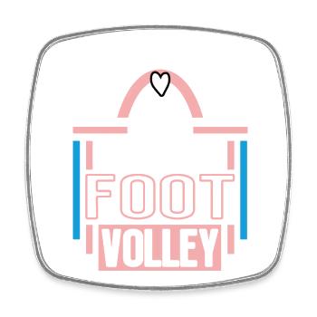 10 Jahre Footvolley Jubiläum Footvolleyspieler - Viereckiger Kühlschrankmagnet - Weiß - Vorne