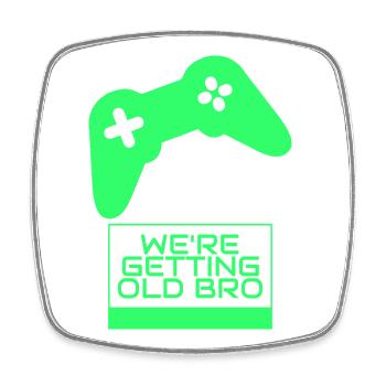 Wir werden älter, Bruder-Gamer - Viereckiger Kühlschrankmagnet - Weiß - Vorne