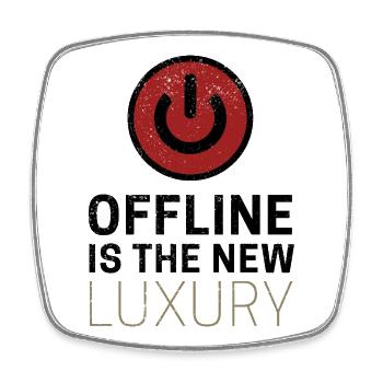 Offline Is The New Luxury Spruch Chillen Design - Viereckiger Kühlschrankmagnet - Weiß - Vorne