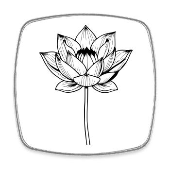 Lotus Lotusblüte schwarz Blume - Viereckiger Kühlschrankmagnet - Weiß - Vorne