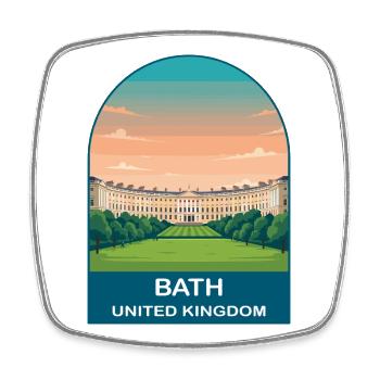 Bath UK Vintage-Reiseplakat-Kunst - Viereckiger Kühlschrankmagnet - Weiß - Vorne