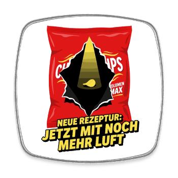 Neue Rezeptur Mit Noch Mehr Luft - Viereckiger Kühlschrankmagnet - Weiß - Vorne