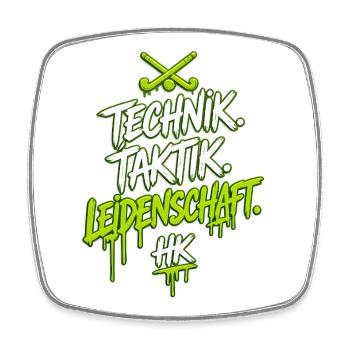 Technik. Taktik. Leidenschaft. - Viereckiger Kühlschrankmagnet - Weiß - Vorne