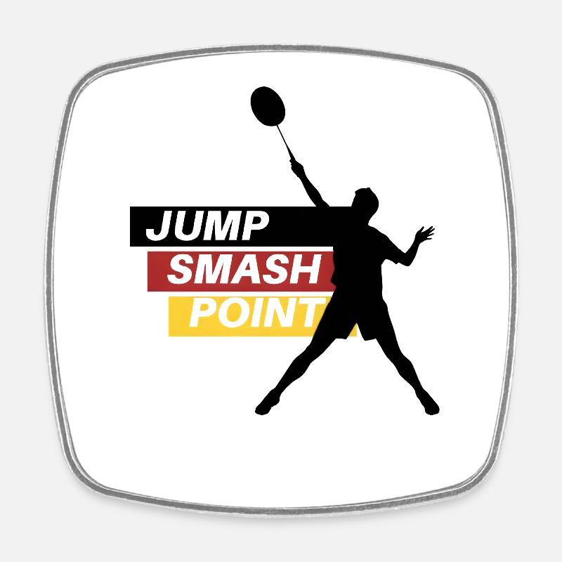 Jump Smash Point - Square fridge magnet - white