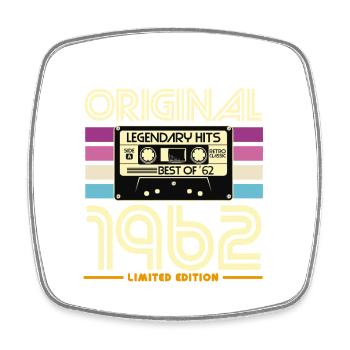 Vintage-Kassette von 1962 in limitierter Ausgabe - Viereckiger Kühlschrankmagnet - Weiß - Vorne