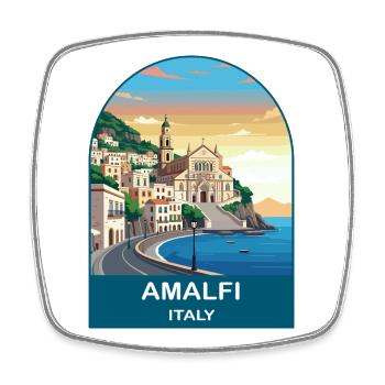 Art vintage de voyage Amalfi, Italie - Magnet carré - blanc - Devant