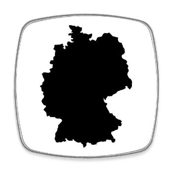 Map of Germany - Square fridge magnet - white - Front