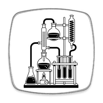 Laboratoire - Magnet carré - blanc - Devant