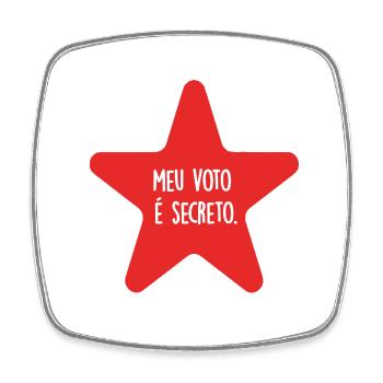 Meu voto é secreto - Square fridge magnet - white - Front