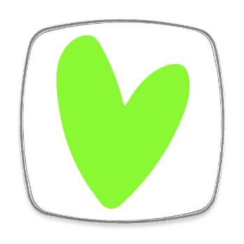 Neon-Grünes Herz-Icon Minimal retro style - Viereckiger Kühlschrankmagnet - Weiß - Vorne