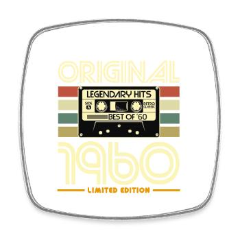 Original 1960's Retro Cassette - Square fridge magnet - white - Front