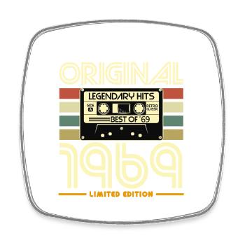 Original 1969 Retro Cassette - Square fridge magnet - white - Front