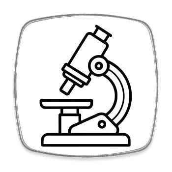 Microscope - Magnet carré - blanc - Devant