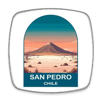 San Pedro de Atacama Chile Desert Travel Art - Square fridge magnet - white - Front