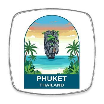 Phuket Thailand James  Bond Island Travel Design - Magnet carré - blanc - Devant