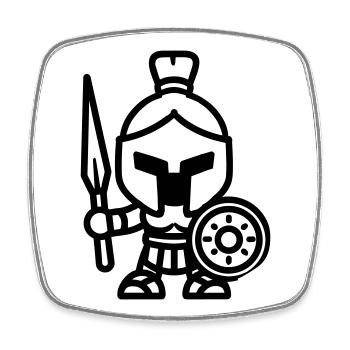 spartan - Magnet carré - blanc - Devant