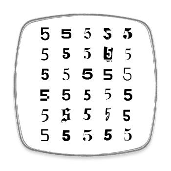 Motif de mosaïque numéro 5 - Magnet carré - blanc - Devant