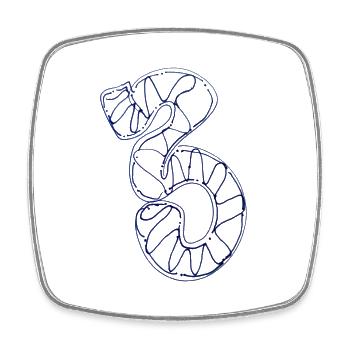 3 Street Art Souvenir Graffiti - Square fridge magnet - white - Front