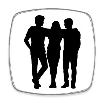 People Group Silhouette Friends Team Together - Square fridge magnet - white - Front