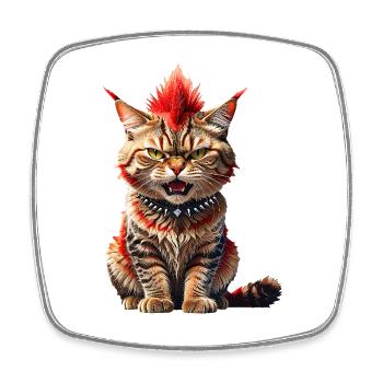 Punk Cat - Magnet carré - blanc - Devant