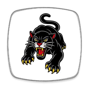 Leaping panther wild tattoo style - Square fridge magnet - white - Front