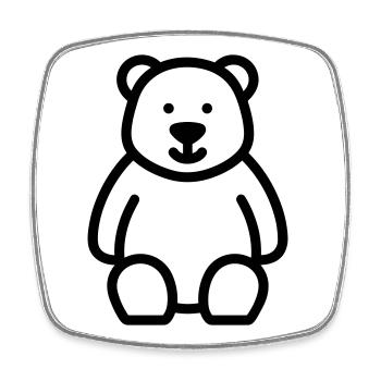 bear - Square fridge magnet - white - Front