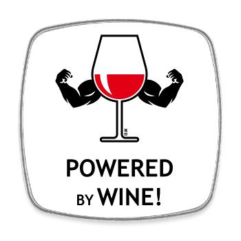 Propulsé par le vin ! - Magnet carré - blanc - Devant