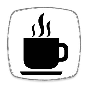 Kaffeetasse - Viereckiger Kühlschrankmagnet - Weiß - Vorne