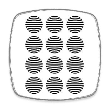 geometric spheres - Square fridge magnet - white - Front