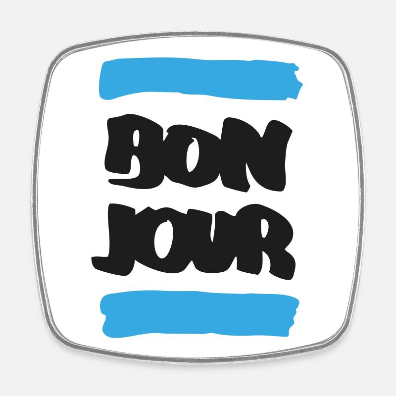 Bonjour - Square fridge magnet - white