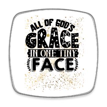 OneLine Gold Stars Glitter Effect - Square fridge magnet - white - Front