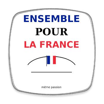 Ensemble France: Unité et Fierté - Magnet carré - blanc - Devant