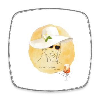 Amalfi Mood Lemon Summer Design - Square fridge magnet - white - Front