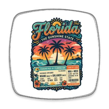 Florida Sunshine State – Conception de cartes d’embarquement pour voyager - Magnet carré - blanc - Devant