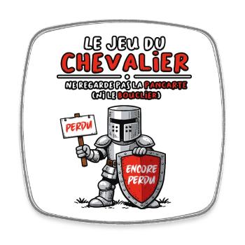Le jeu du chevalier - Magnet carré - blanc - Devant