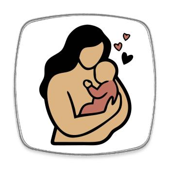 Mama Baby Umarmung Boho - Viereckiger Kühlschrankmagnet - Weiß - Vorne