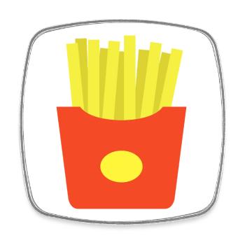 French Fries - Square fridge magnet - white - Front