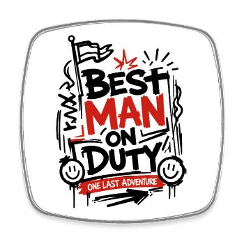Man One Last Adventure JGA - Square fridge magnet - white - Front