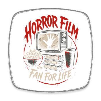 Horror Film Fan For Life Vintage - Viereckiger Kühlschrankmagnet - Weiß - Vorne