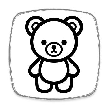 bear cub - Square fridge magnet - white - Front