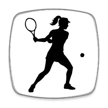 Joueur de tennis - Magnet carré - blanc - Devant